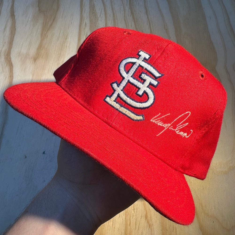 Vintage AJD St Louis Cardinals Vince Coleman 29 Snapback Hat Red MLB Baseball